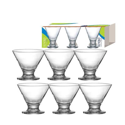Conjunto de Taças de Sobremesa Egito em Vidro 6 Peças Ruvolo Transparente