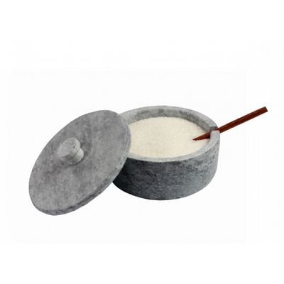 Açucareiro Farinheira Gourmet Pedra Sabão com Colher G 12cm