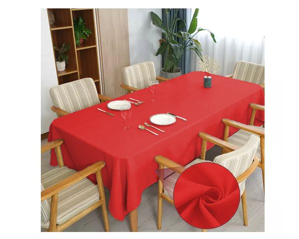 Toalha de mesa 10 Lugares Retangular Rústico 3,00m Vermelho