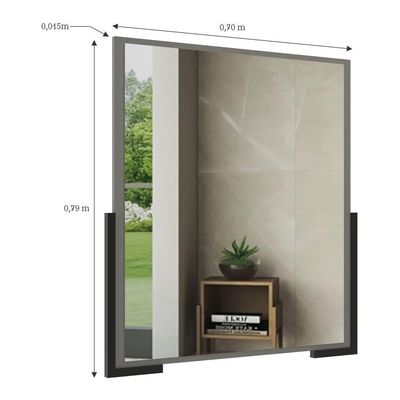 Espelheira Para Banheiro 70cm Multimóveis Cr10110 Cimento
