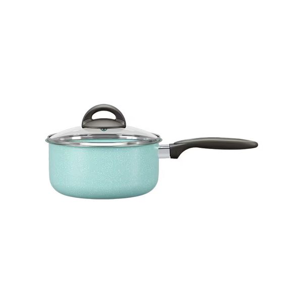 Panela Suprema Ceramic Life Antiaderente 1,9L 18cm Tampa de Vidro Vanilla Brinox Verde