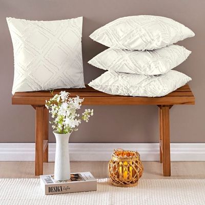 Almofadas Cheias Aveline 45cm x 45cm 04 Peças - Off White