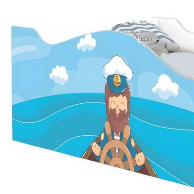 Mini Cama Infantil 157,5x72,5cm com Proteção Lateral Personagens Marinheiro K02 - D'Rossi