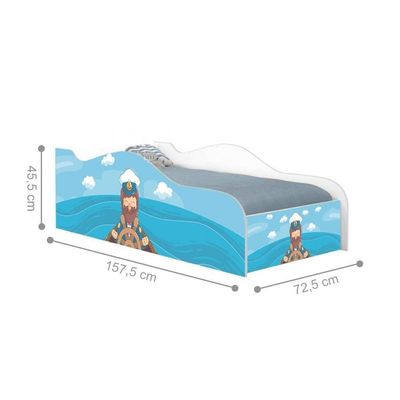 Mini Cama Infantil 157,5x72,5cm com Proteção Lateral Personagens Marinheiro K02 - D'Rossi