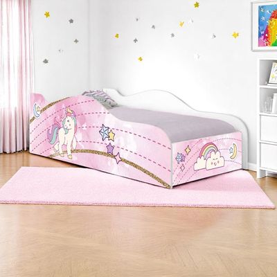Cama Solteiro Infantil 197x91,5cm para Quarto Personagens Unicórnio K02 - D'Rossi