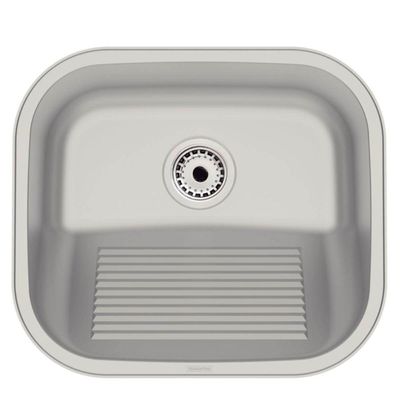 Tanque para Lavanderia 19L Aço Inox Escovado Tramontina Hera Compact de Encaixe Cuba Área de Serviço
