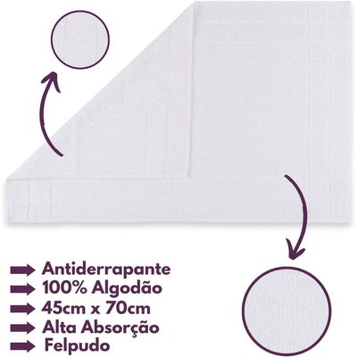 Jogo de Toalha Montreal 2 Banhão + 2 Rosto + 2 Tapete Piso Luxuoso 100% Algodão Branco