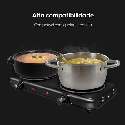 Fogão Elétrico Cooktop Portátil 2 Bocas - 220V