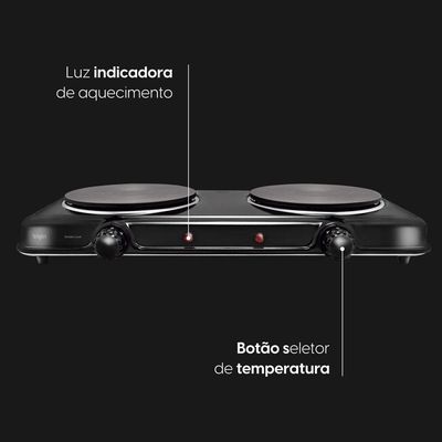 Fogão Elétrico Cooktop Portátil 2 Bocas - 220V