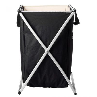 Cesto Para Lavanderia De Poliéster Com Alças E 2 Compartimentos Dobrável 59 X 38 X 57 Cm Lyor