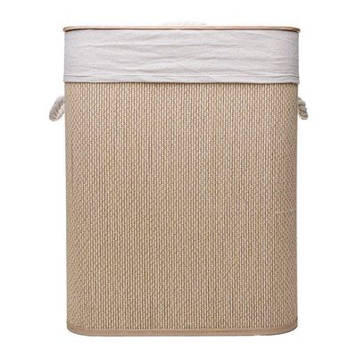 Cesto De Roupa Dobrável De Bambu Com Tampa 40 X 30 X 50 Cm Lyor