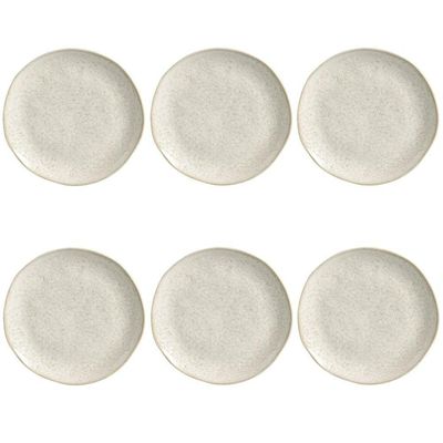 Conjunto De Pratos Rasos 06 Peças Orgânico Vanilla Porto Brasil