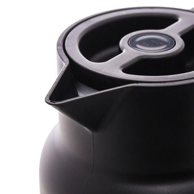 Garrafa Térmica Organic 1 L Em Plástico Preto Com Ampola De Vidro Lyor