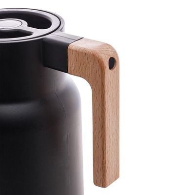 Garrafa Térmica Organic 1 L Em Plástico Preto Com Ampola De Vidro Lyor