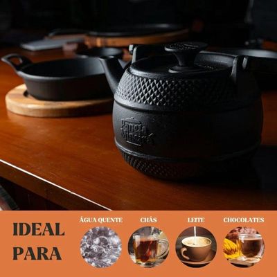 Chaleira Artesanal Em Ferro Fundido 2l Panela Mineira