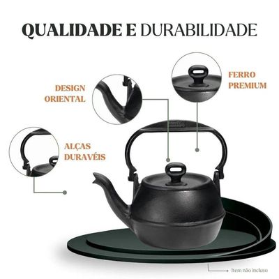 Chaleira Artesanal Em Ferro Fundido 2l Panela Mineira