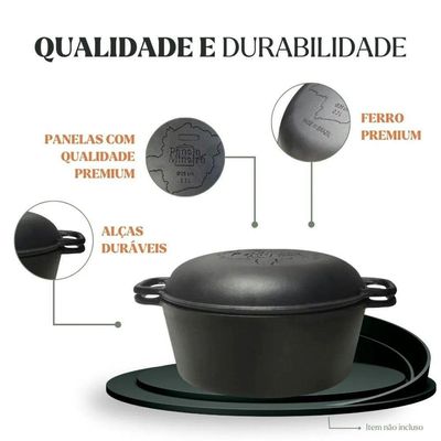 Panela Forno Holandes Mg 28 Cm 8,2 L Em Ferro Fundido Panela Mineira