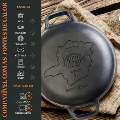 Panela Forno Holandes Mg 28 Cm 8,2 L Em Ferro Fundido Panela Mineira