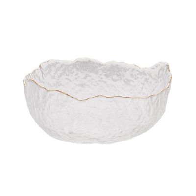 Bowl De Cristal Martelado Com Borda Dourada 13 X 6,5 Cm Taj Wolff