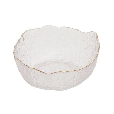 Bowl De Cristal Martelado Com Borda Dourada 13 X 6,5 Cm Taj Wolff