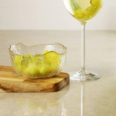 Bowl De Cristal Martelado Com Borda Dourada 13 X 6,5 Cm Taj Wolff