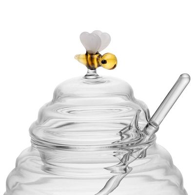 Açucareiro De Vidro Com Colher E Tampa Lovely Bee 500 Ml Lyor