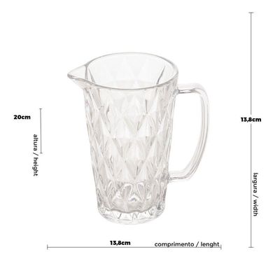 Jarra De Vidro Para água/suco Diamonds 1 L Lyor