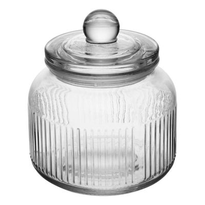 Conjunto De 2 Potes Herméticos De Vidro Canelado 900 Ml Essência Lyor
