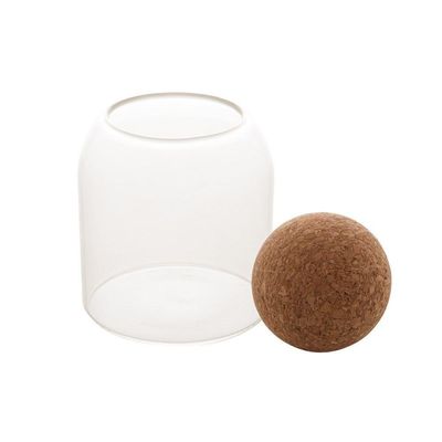 Pote De Vidro Liso Com Esfera De Cortiça 510 Ml Lyor