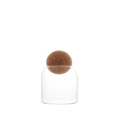 Pote De Vidro Liso Com Esfera De Cortiça 510 Ml Lyor