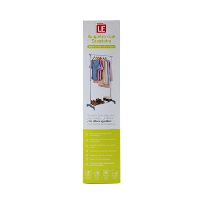 Roupeiro Le com Sapateira Prata 88x43x97 170cm