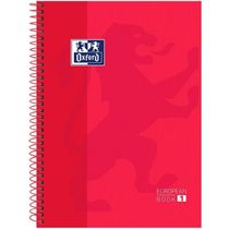 Caderno Universitário European Book Espiral Capa Dura 1 Matéria Oxford Vermelho