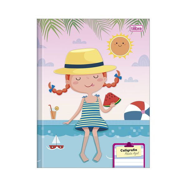 Caderno Caligrafia Tilibra Brochura Capa Dura Pauta Azul Sapeca 40 Folhas
