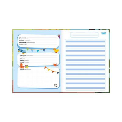 Caderno Caligrafia Tilibra Brochura Capa Dura Pauta Azul Sapeca 40 Folhas