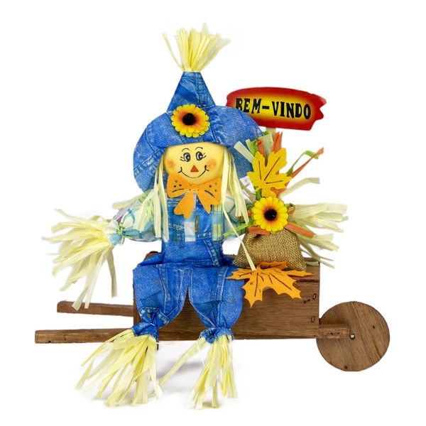 Espantalho Decorativo com Carrinho Le - Item Sortido
