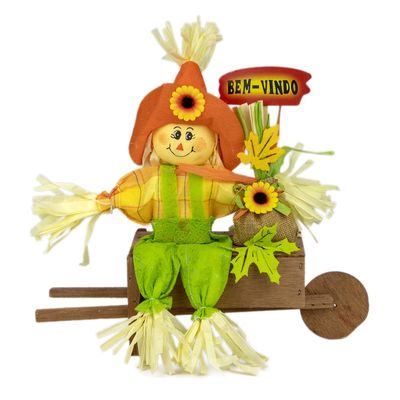 Espantalho Decorativo com Carrinho Le - Item Sortido