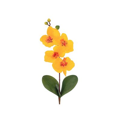 Haste de Orquídea Grillo Cetim Amarela 45x13cm