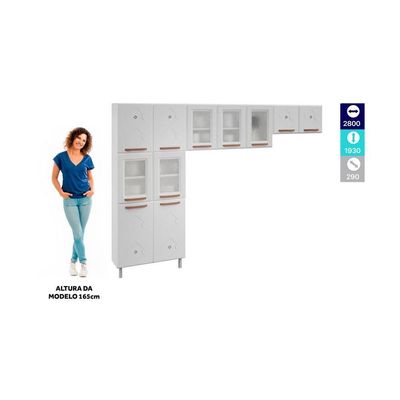Cozinha De Aço Compacta 3 Peças Regina Glass Cr6136 Branco