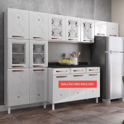 Cozinha De Aço Compacta 3 Peças Regina Glass Cr6136 Branco