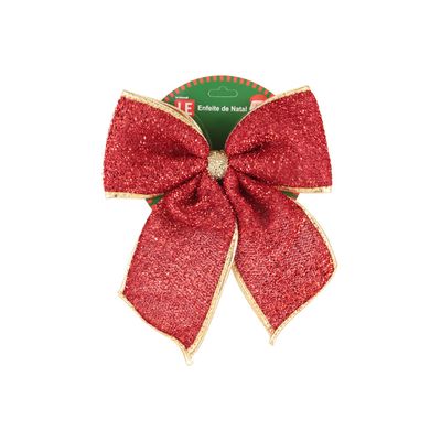 Laço de Natal Le Brilho Vermelho 20cm