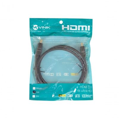 Cabo Hdmi 2.0 4k Ultra Hd 3d Conexão Ethernet 1 Metro - H20-1