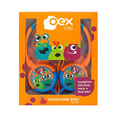 Headphone Kids Oex Boo HP301 com 1.2m Laranja e Azul