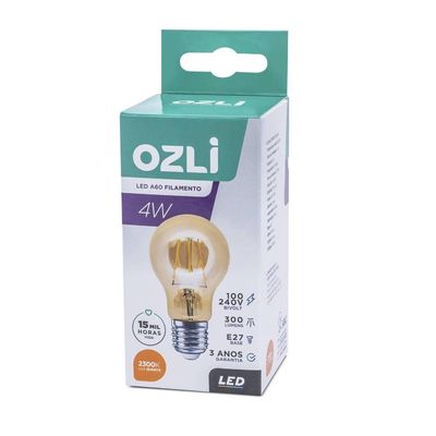Lâmpada Led Filamento 4w A60 2300k E27 Bivolt Decorativa Unidade