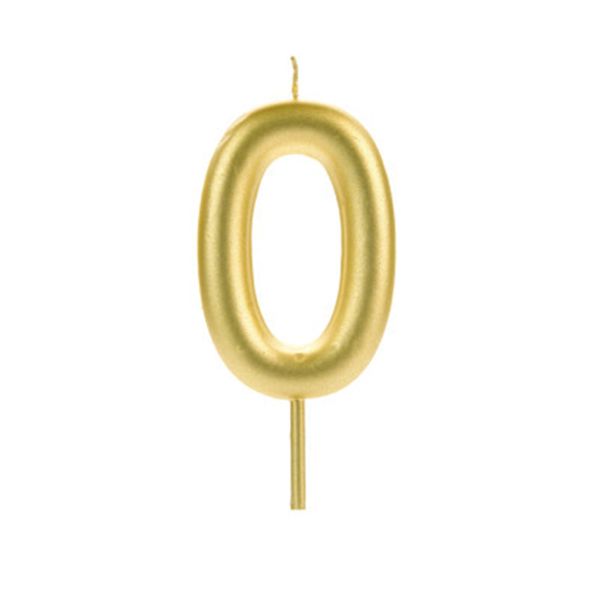 Vela de Aniversário Big Silver Número 0 Dourda Vela de Aniversário Big Silver Número 0 Dourda