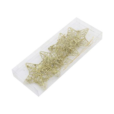 Kit Estrela Arabesco Dourado com 4 Unidades 8cm
