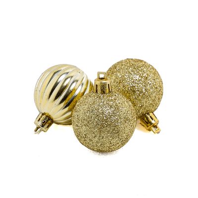 Tubo Bola Natal Le 6cm com 12 Unidades Dourado