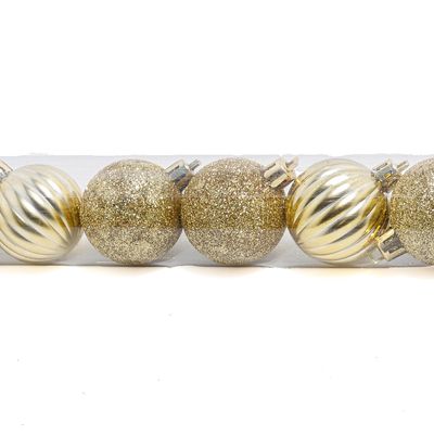 Tubo Bola Natal Le 6cm com 12 Unidades Dourado