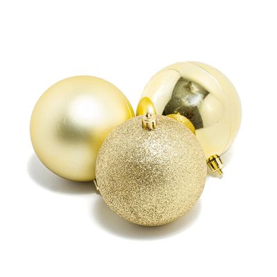 Tubo Bola Natal Le 6cm com 12 Unidades Dourado