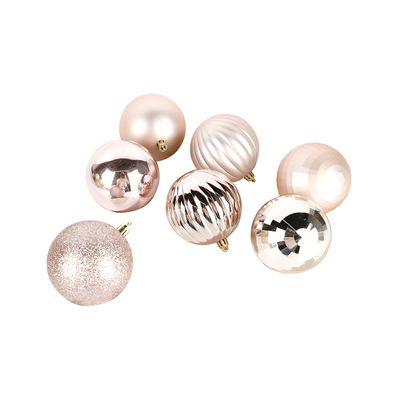 Tubo Bola Natal Le 8cm com 6 Unidades Rosé Gold