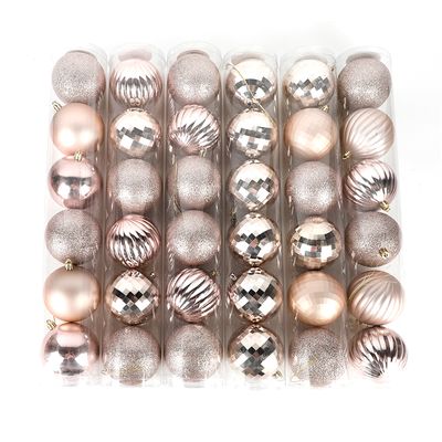 Tubo Bola Natal Le 8cm com 6 Unidades Rosé Gold